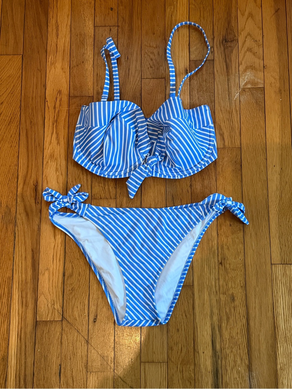 Freya Blue and White Striped Bikini Top